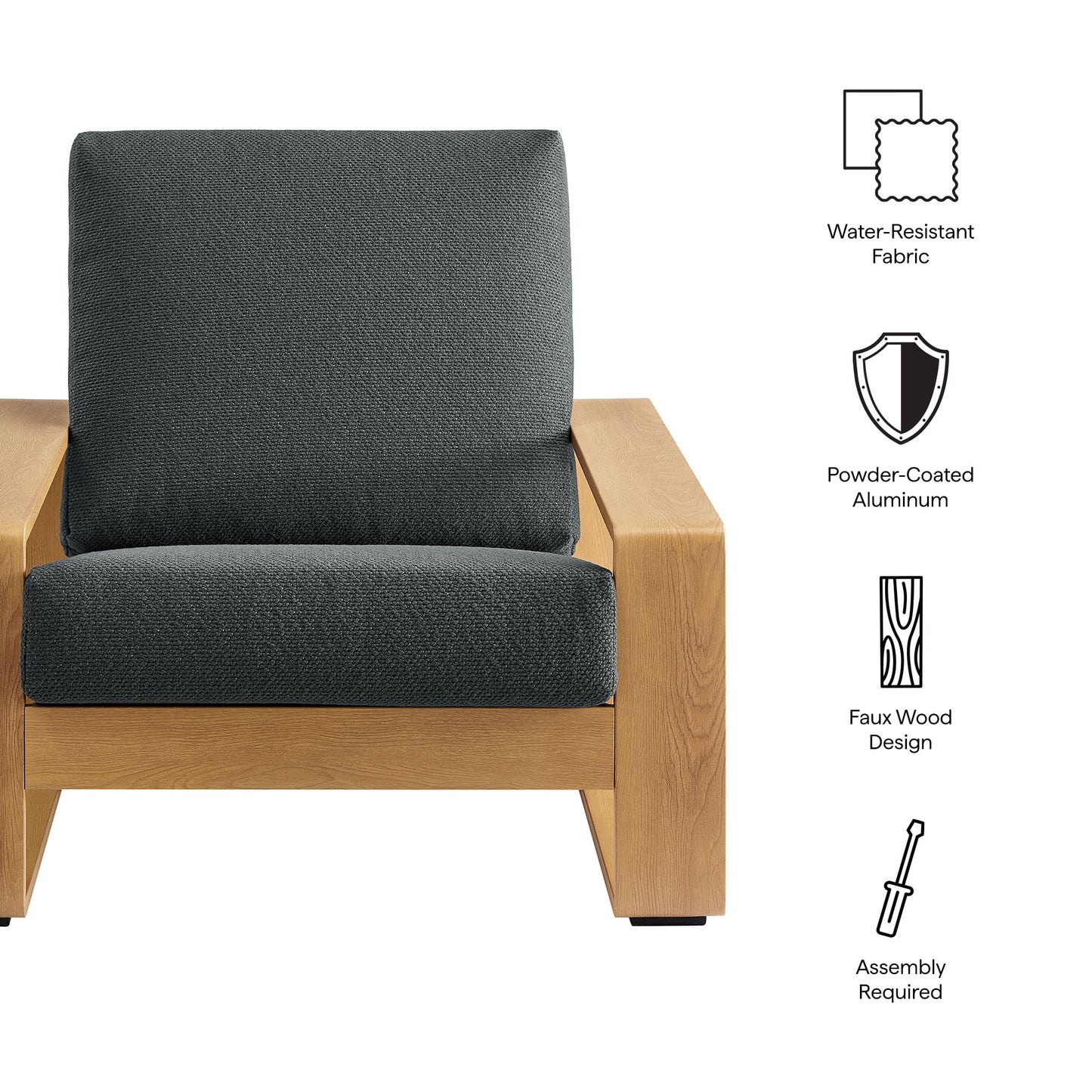 Lirienne Outdoor Patio Aluminum Faux Wood Armchair by Modway | Outdoor Patio Daybed | Modishstore - 8