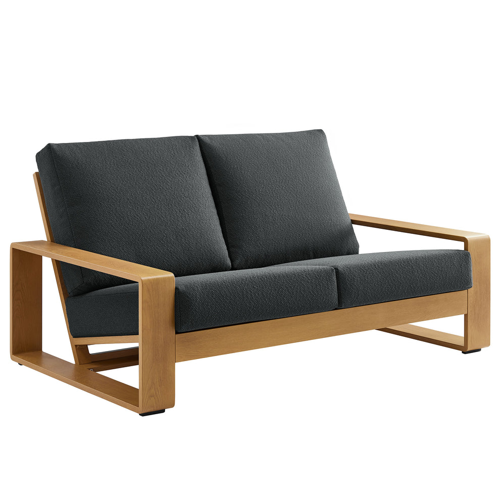 Lirienne Outdoor Patio Aluminum Faux Wood Loveseat by Modway | Loveseats | Modishstore - 2