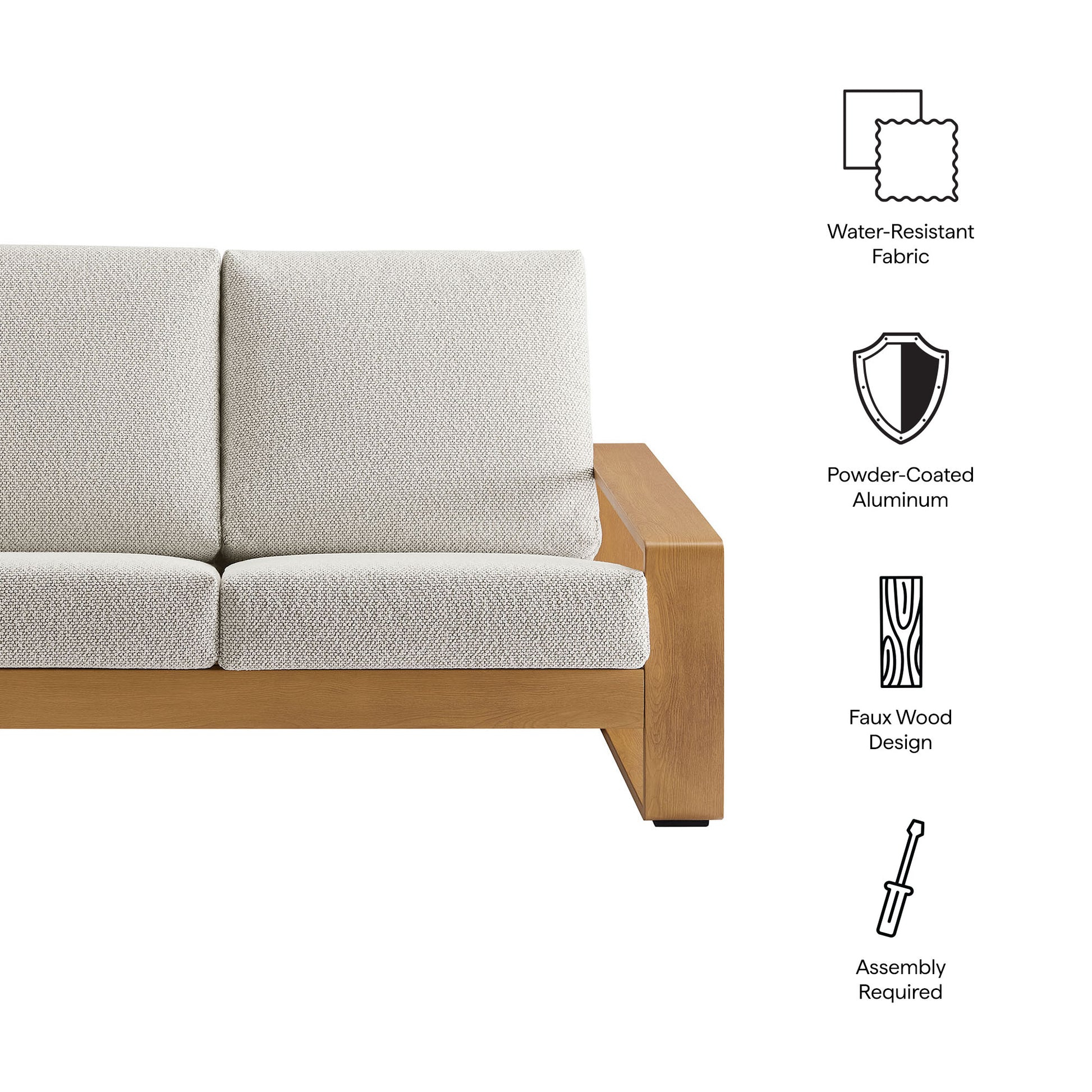 Lirienne Outdoor Patio Aluminum Faux Wood Loveseat by Modway | Loveseats | Modishstore - 17