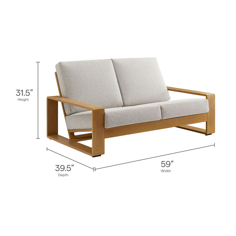 Lirienne Outdoor Patio Aluminum Faux Wood Loveseat by Modway | Loveseats | Modishstore - 18