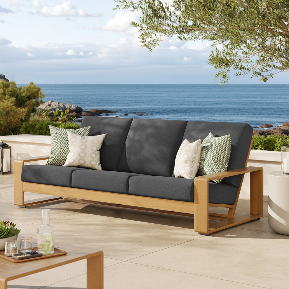 Lirienne Outdoor Patio Aluminum Faux Wood Sofa by Modway | Outdoor Patio Daybed | Modishstore - 1