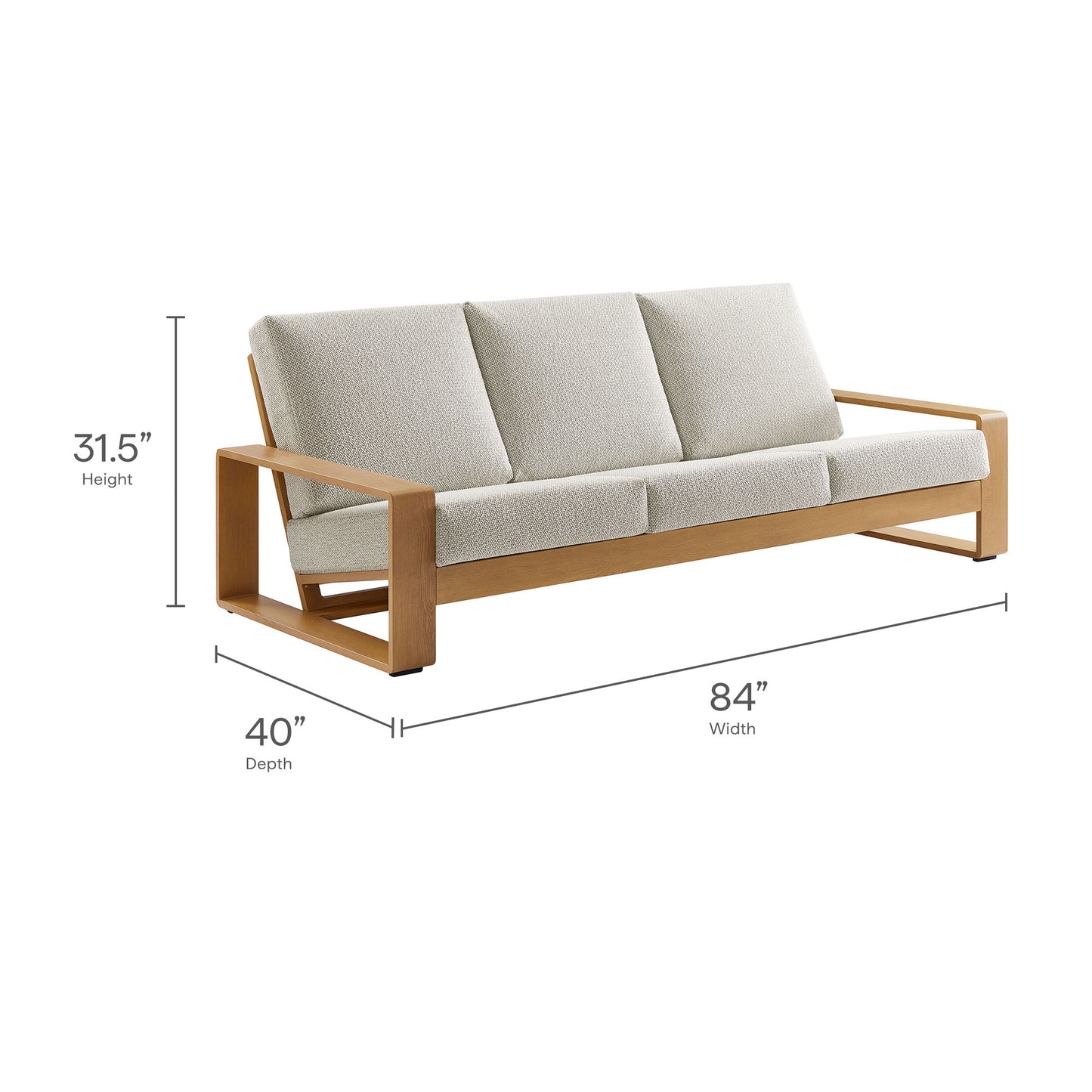 Saratoga 4-Piece Outdoor Patio Teak Wood Furniture Set by Modway