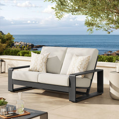 Modway Lirienne Outdoor Patio Aluminum Fabric Loveseat Modern