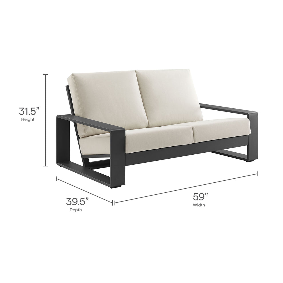 Lirienne Outdoor Patio Aluminum Loveseat by Modway | Loveseats | Modishstore - 9