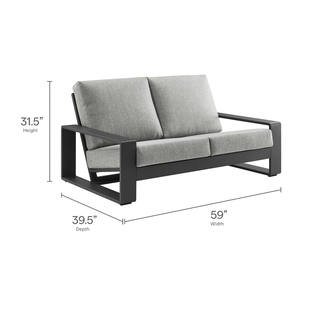 Lirienne Outdoor Patio Aluminum Loveseat by Modway | Loveseats | Modishstore - 18