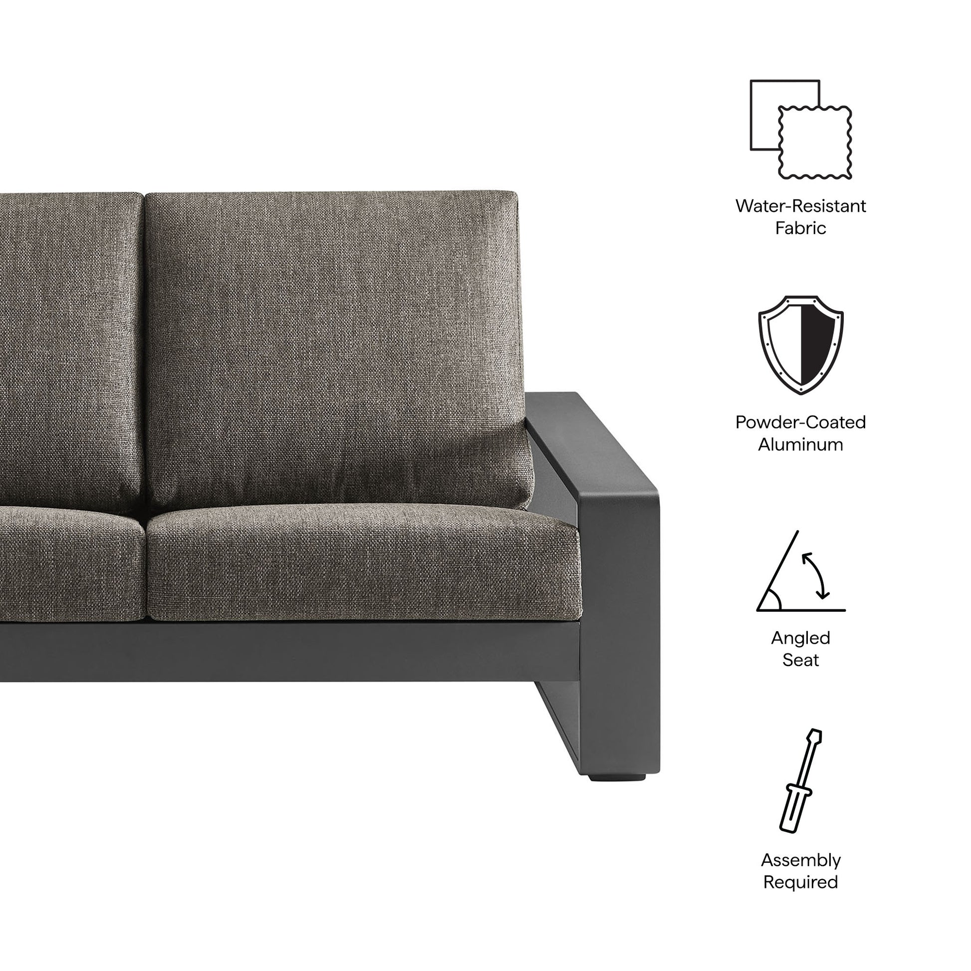 Lirienne Outdoor Patio Aluminum Loveseat by Modway | Loveseats | Modishstore - 26