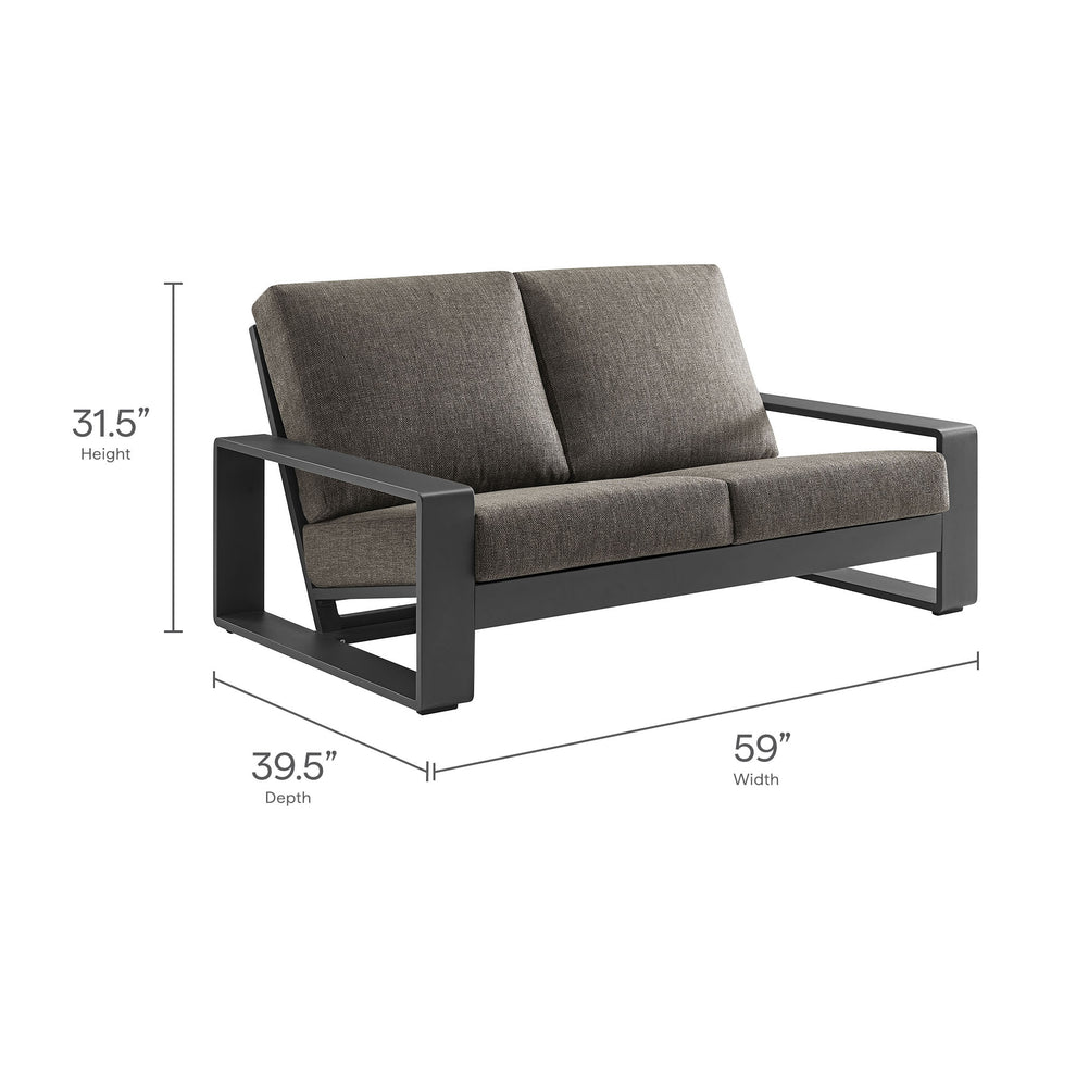 Lirienne Outdoor Patio Aluminum Loveseat by Modway | Loveseats | Modishstore - 27