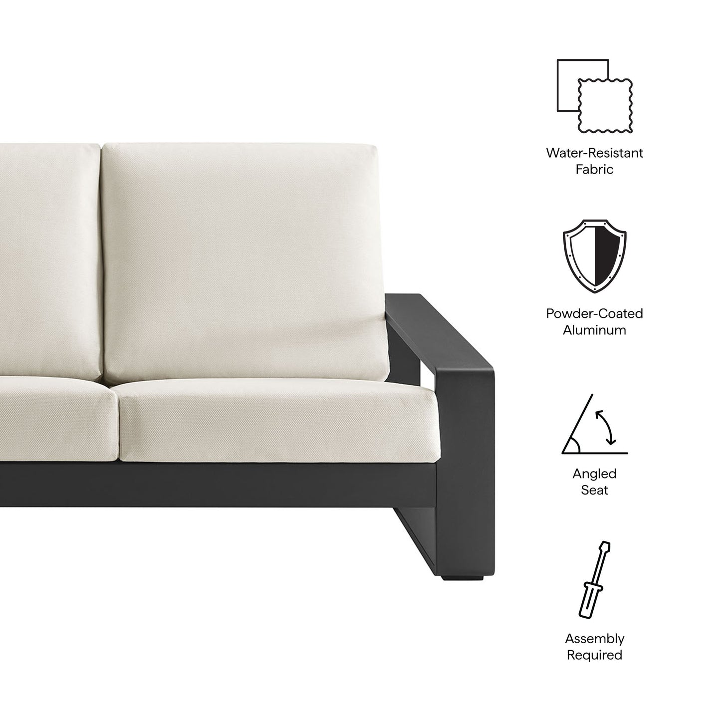 Lirienne Outdoor Patio Aluminum Sofa by Modway | Outdoor Patio Daybed | Modishstore - 8