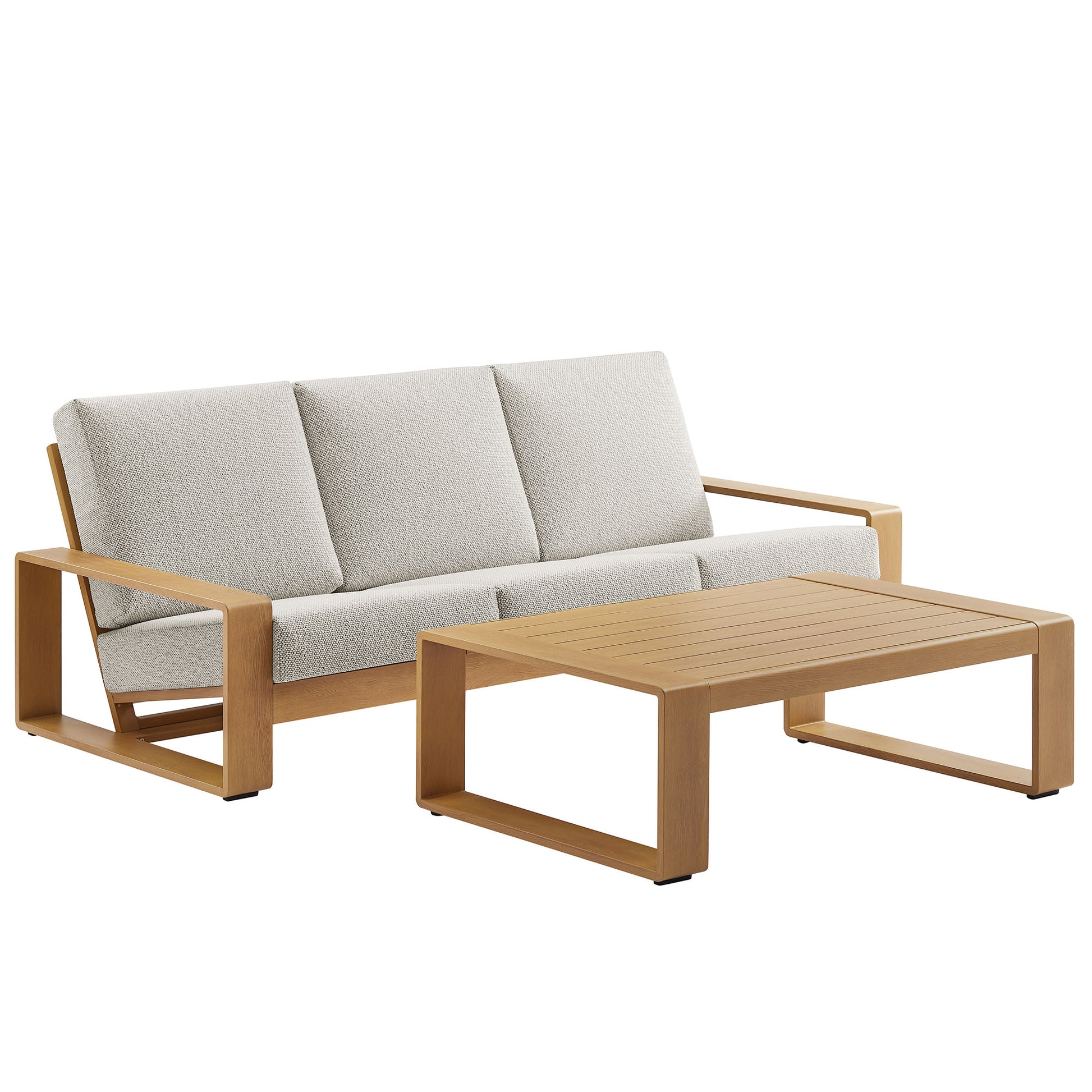 Lirienne 2-Piece Outdoor Patio Aluminum Faux Wood Furniture Set by Modway | Outdoor Patio Daybed | Modishstore - 4