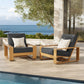 Lirienne Outdoor Patio Aluminum Faux Wood Armchairs Set of 2 by Modway