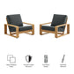 Lirienne Outdoor Patio Aluminum Faux Wood Armchairs Set of 2 by Modway