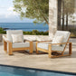 Lirienne Outdoor Patio Aluminum Faux Wood Armchairs Set of 2 by Modway