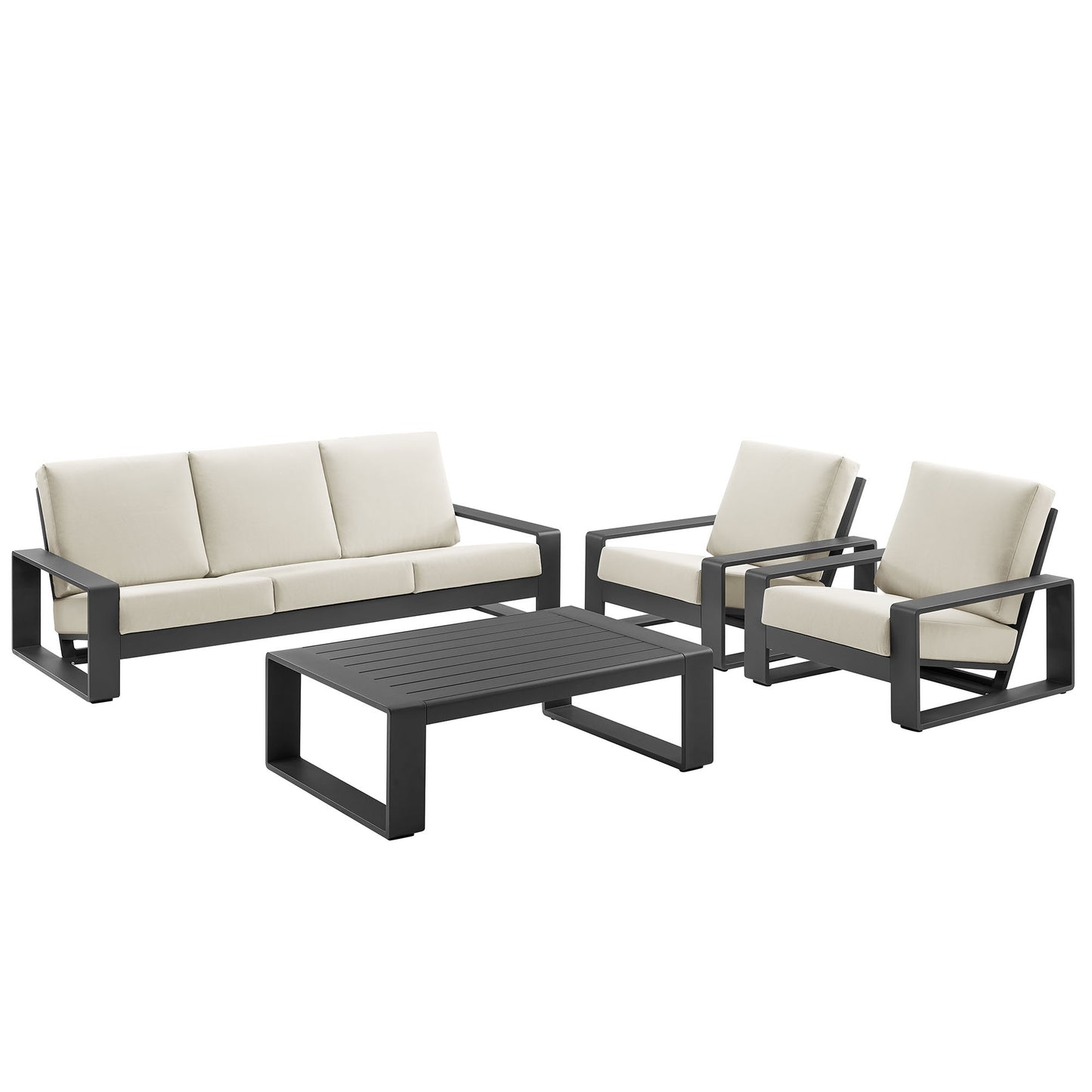 Lirienne Outdoor Patio Aluminum Faux Wood Armchairs Set of 2 by Modway