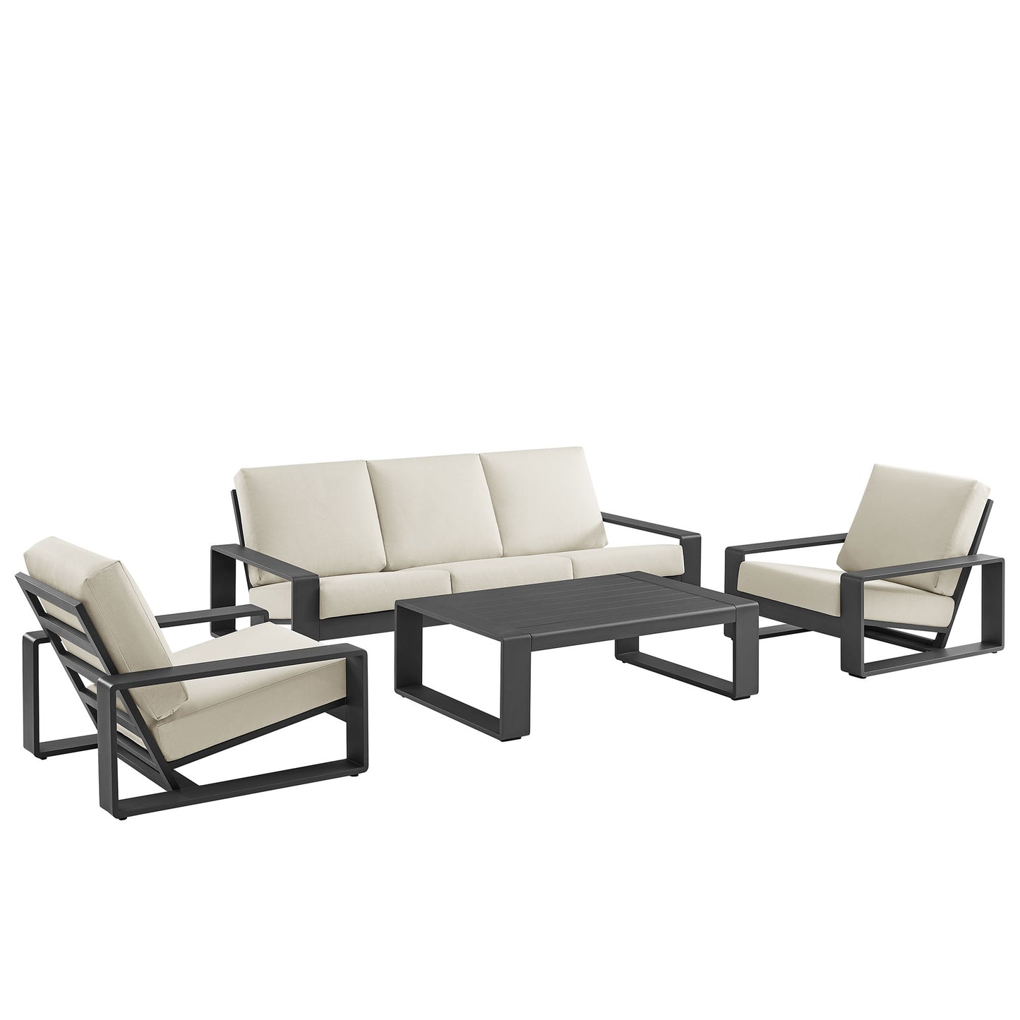 Lirienne Outdoor Patio Aluminum Faux Wood Armchairs Set of 2 by Modway