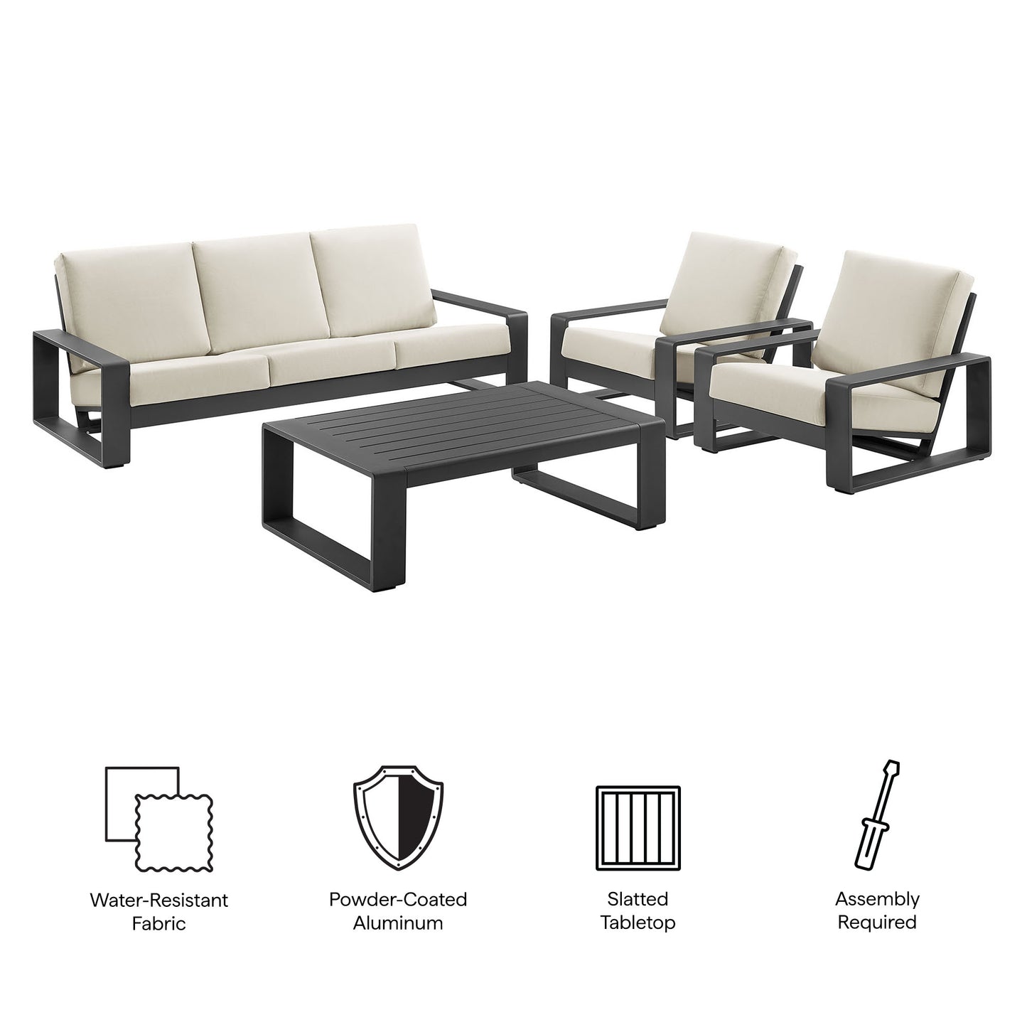 Lirienne Outdoor Patio Aluminum Faux Wood Armchairs Set of 2 by Modway