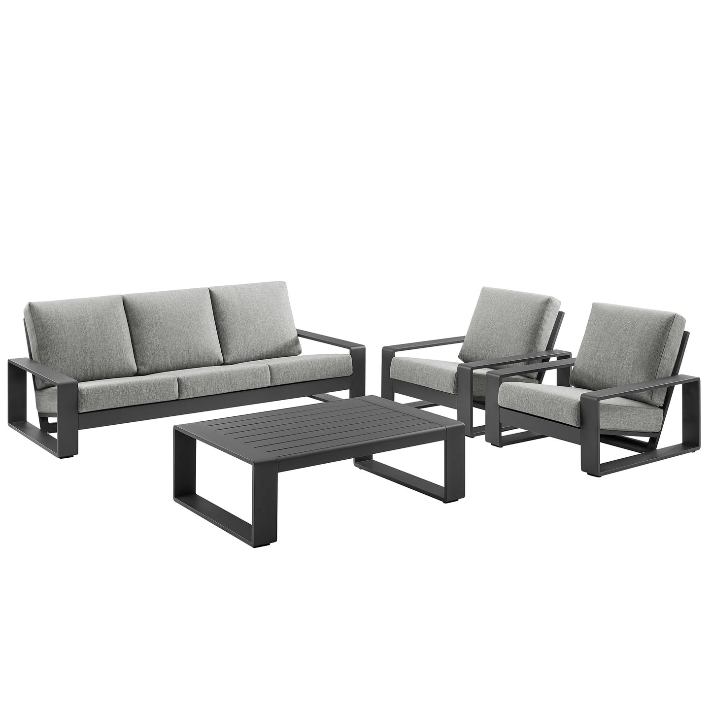 Lirienne Outdoor Patio Aluminum Faux Wood Armchairs Set of 2 by Modway