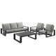Lirienne Outdoor Patio Aluminum Faux Wood Armchairs Set of 2 by Modway