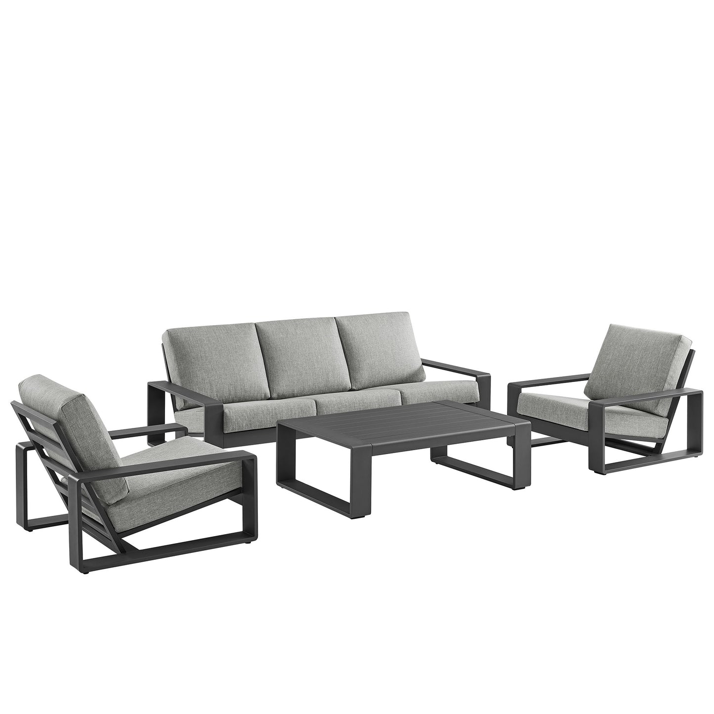 Lirienne Outdoor Patio Aluminum Faux Wood Armchairs Set of 2 by Modway