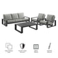 Lirienne Outdoor Patio Aluminum Faux Wood Armchairs Set of 2 by Modway