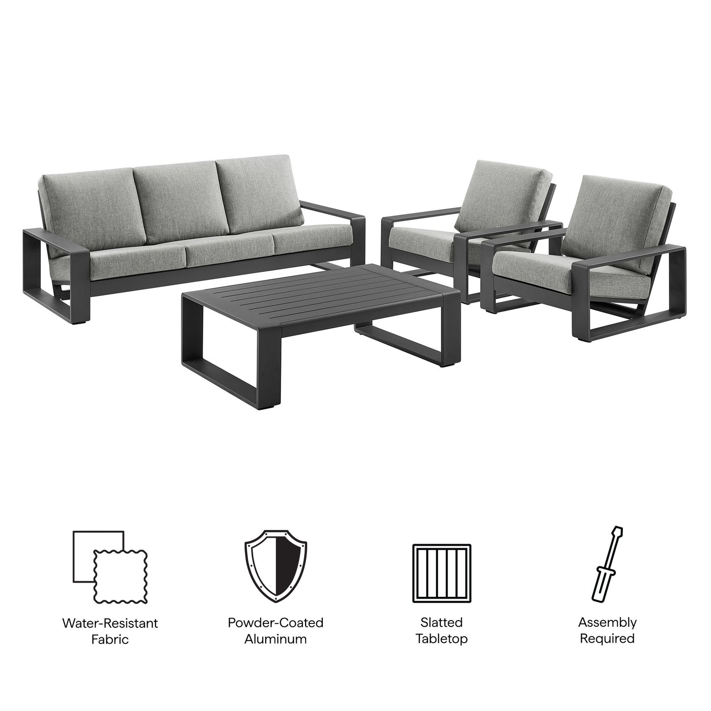 Lirienne Outdoor Patio Aluminum Faux Wood Armchairs Set of 2 by Modway