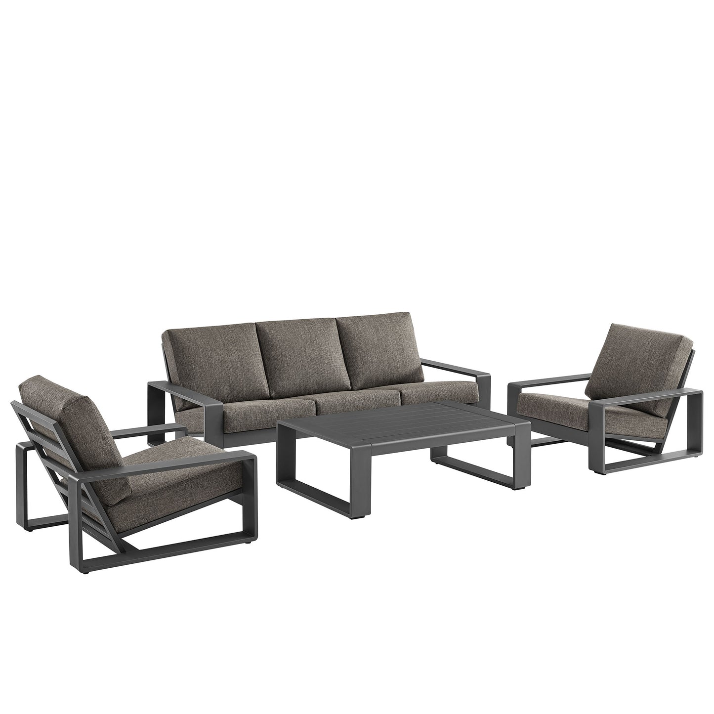 Lirienne Outdoor Patio Aluminum Faux Wood Armchairs Set of 2 by Modway