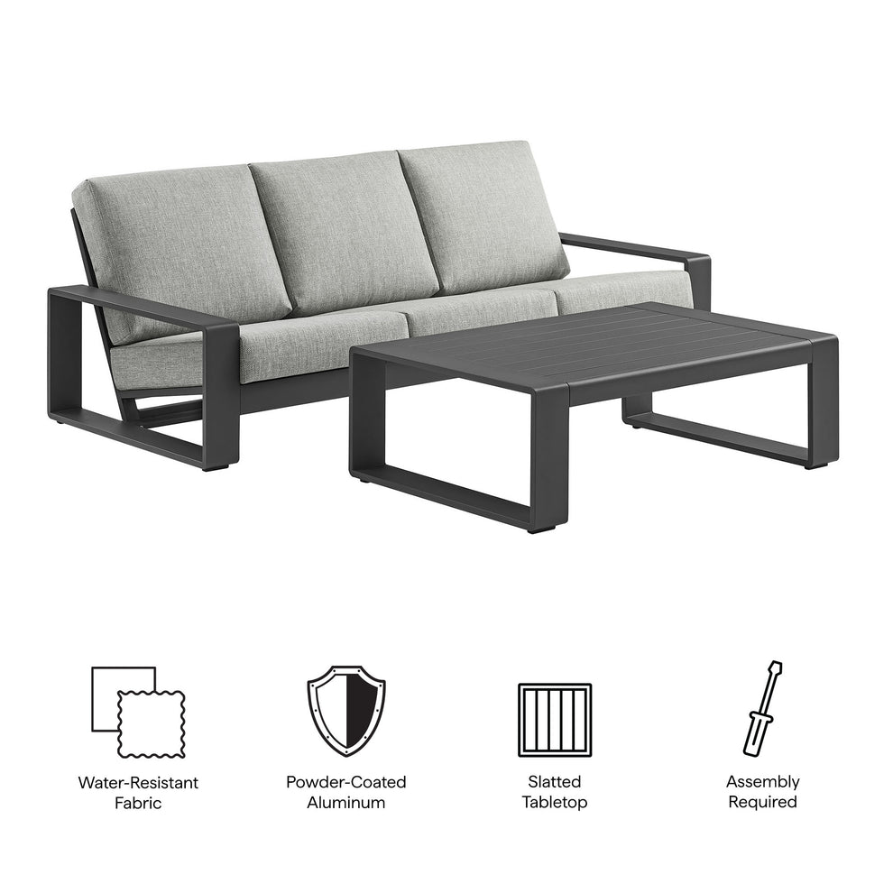 Lirienne 2-Piece Outdoor Patio Aluminum Furniture Set by Modway | Outdoor Patio Daybed | Modishstore - 6