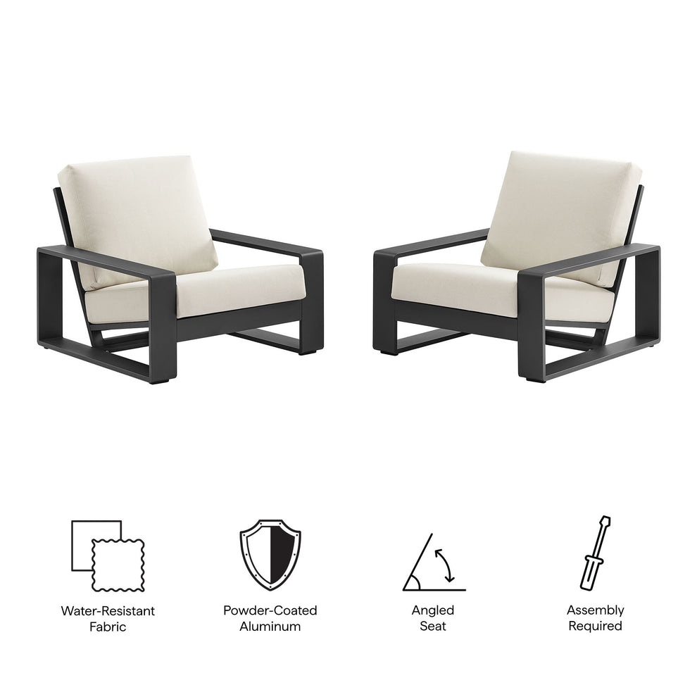 Lirienne Outdoor Patio Aluminum Faux Wood Armchairs Set of 2 by Modway | Outdoor Patio Daybed | Modishstore - 3