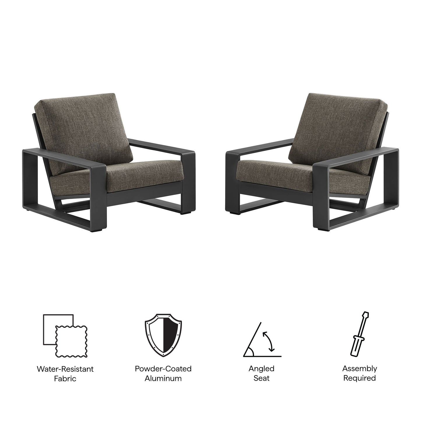 Lirienne Outdoor Patio Aluminum Faux Wood Armchairs Set of 2 by Modway | Outdoor Patio Daybed | Modishstore - 9