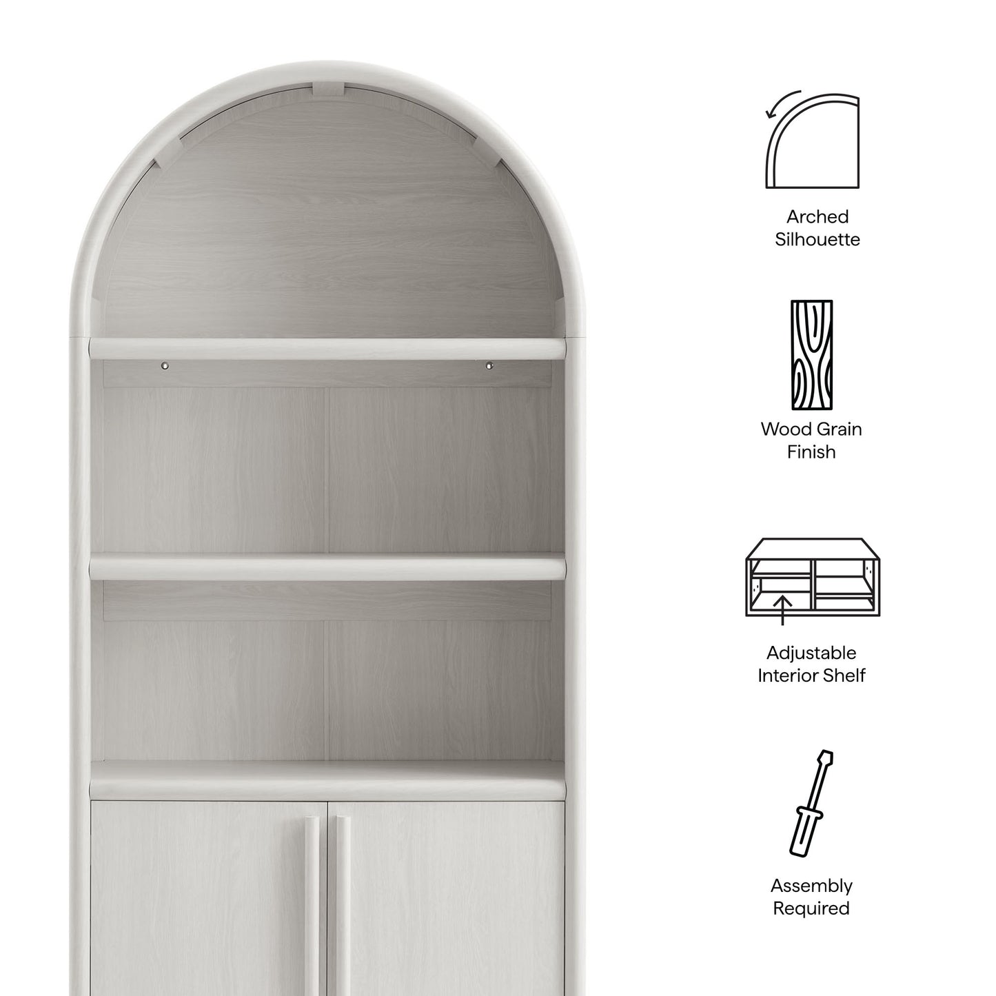 Bellamy Tall Arched Display Cabinet Bookcase by Modway | Cabinests | Modishstore - 8