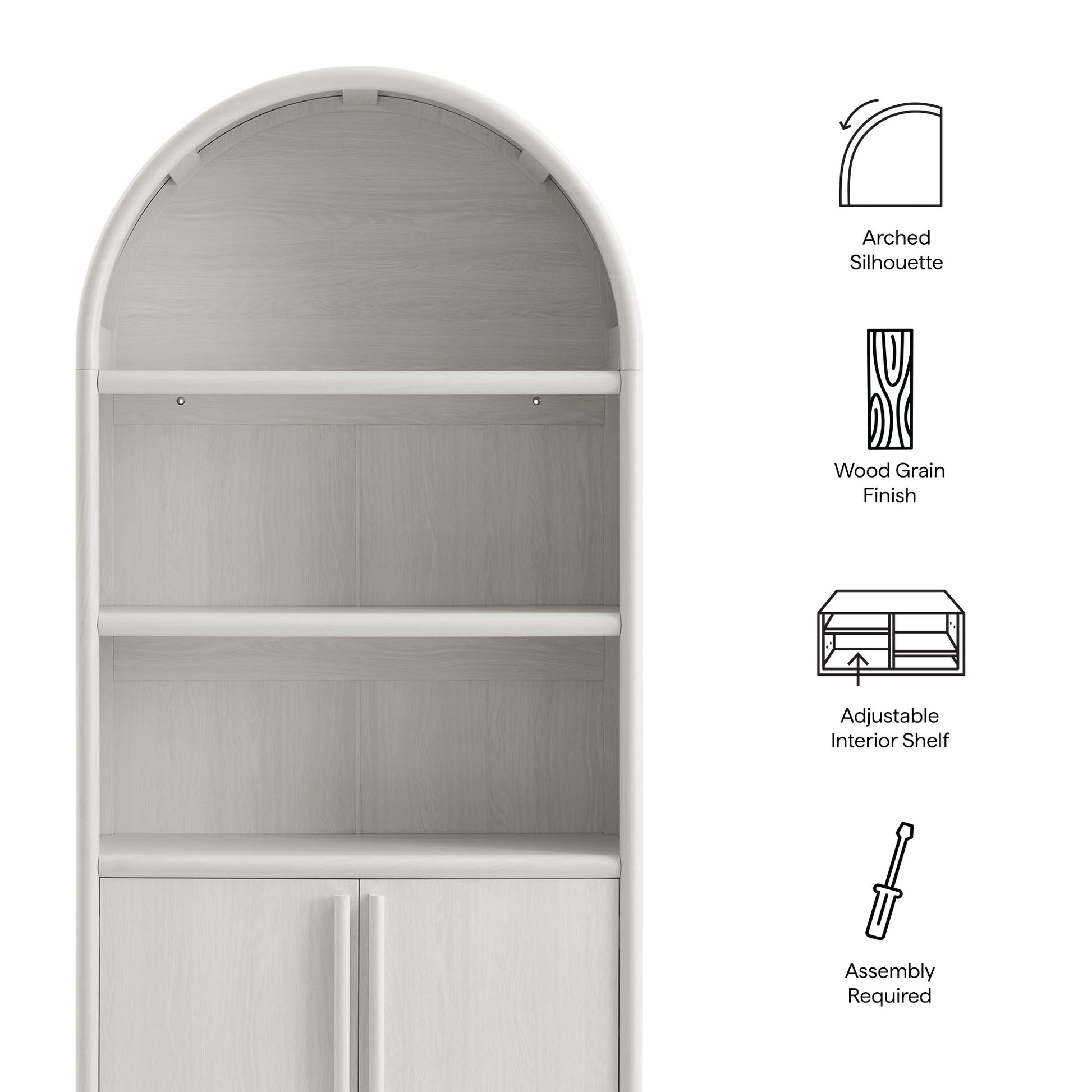 Bellamy Tall Arched Display Cabinet Bookcase by Modway | Cabinests | Modishstore - 8