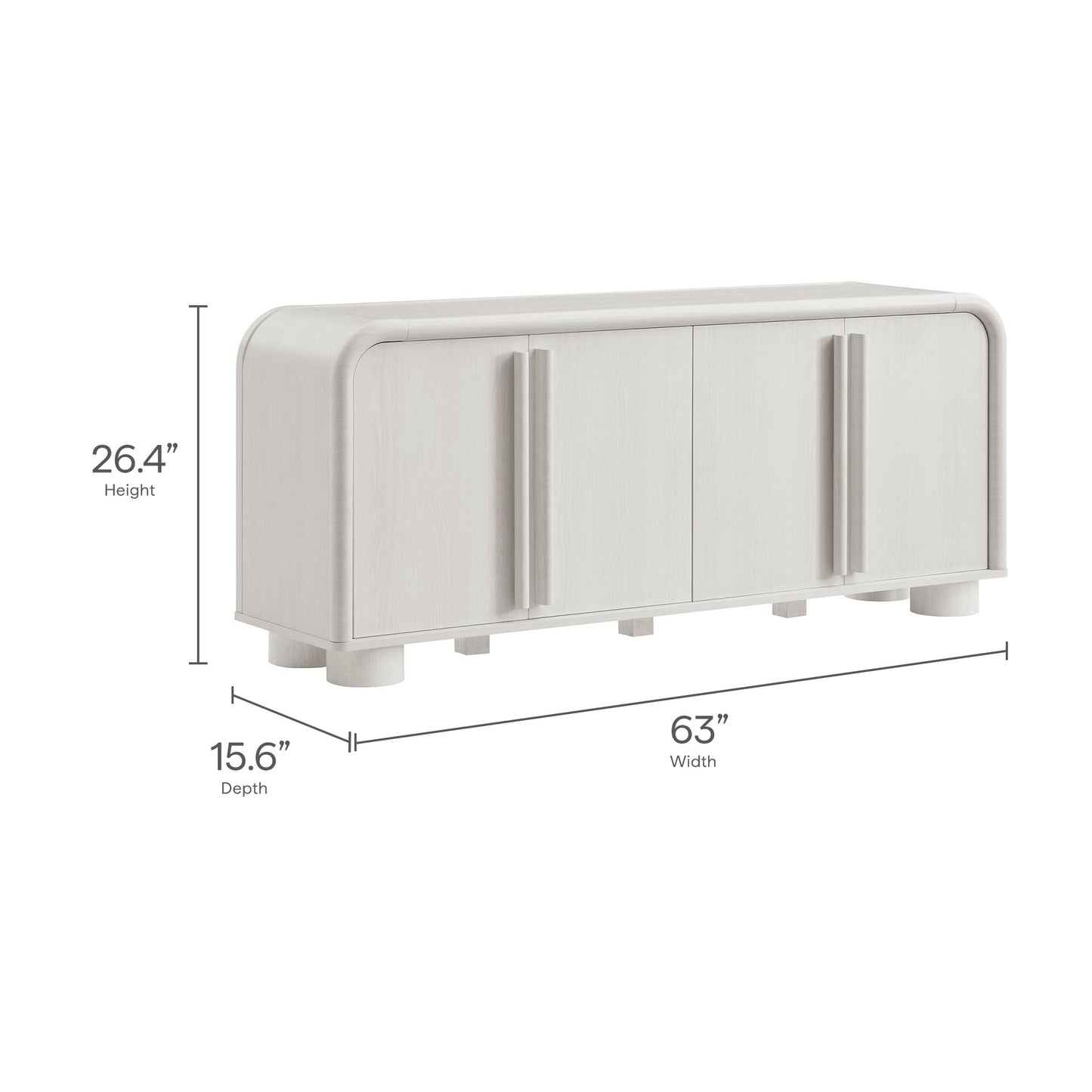 Bellamy Curved 4-Door Sideboard Cabinet by Modway | Sideboards | Modishstore - 9