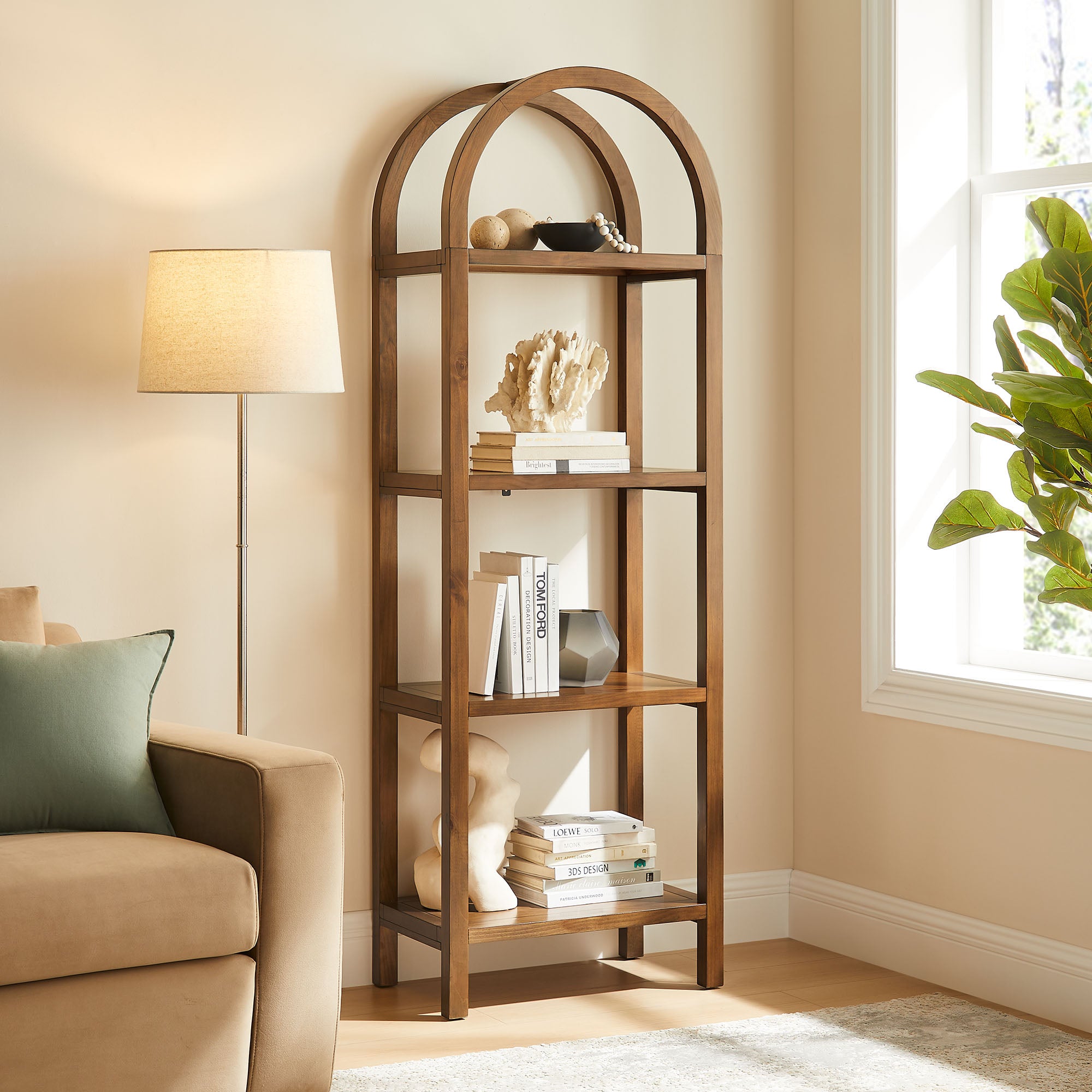 Modway Vexley 72" Narrow Arched Bookcase - Thumbnail 5