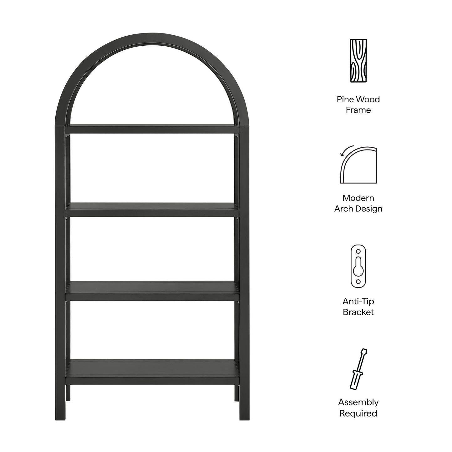 Vexley 60 Inch Arched Bookshelf by Modway | Bookcases | Modishstore - 8
