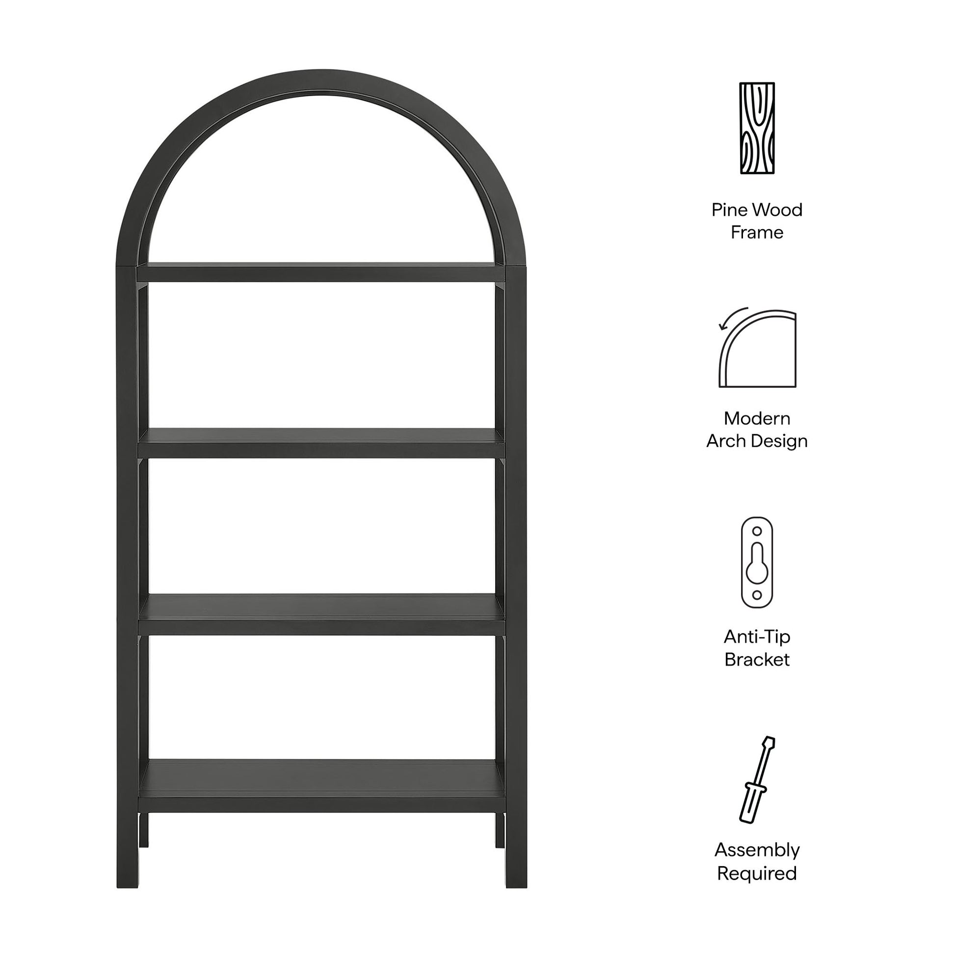 Vexley 60 Inch Arched Bookshelf by Modway | Bookcases | Modishstore - 8