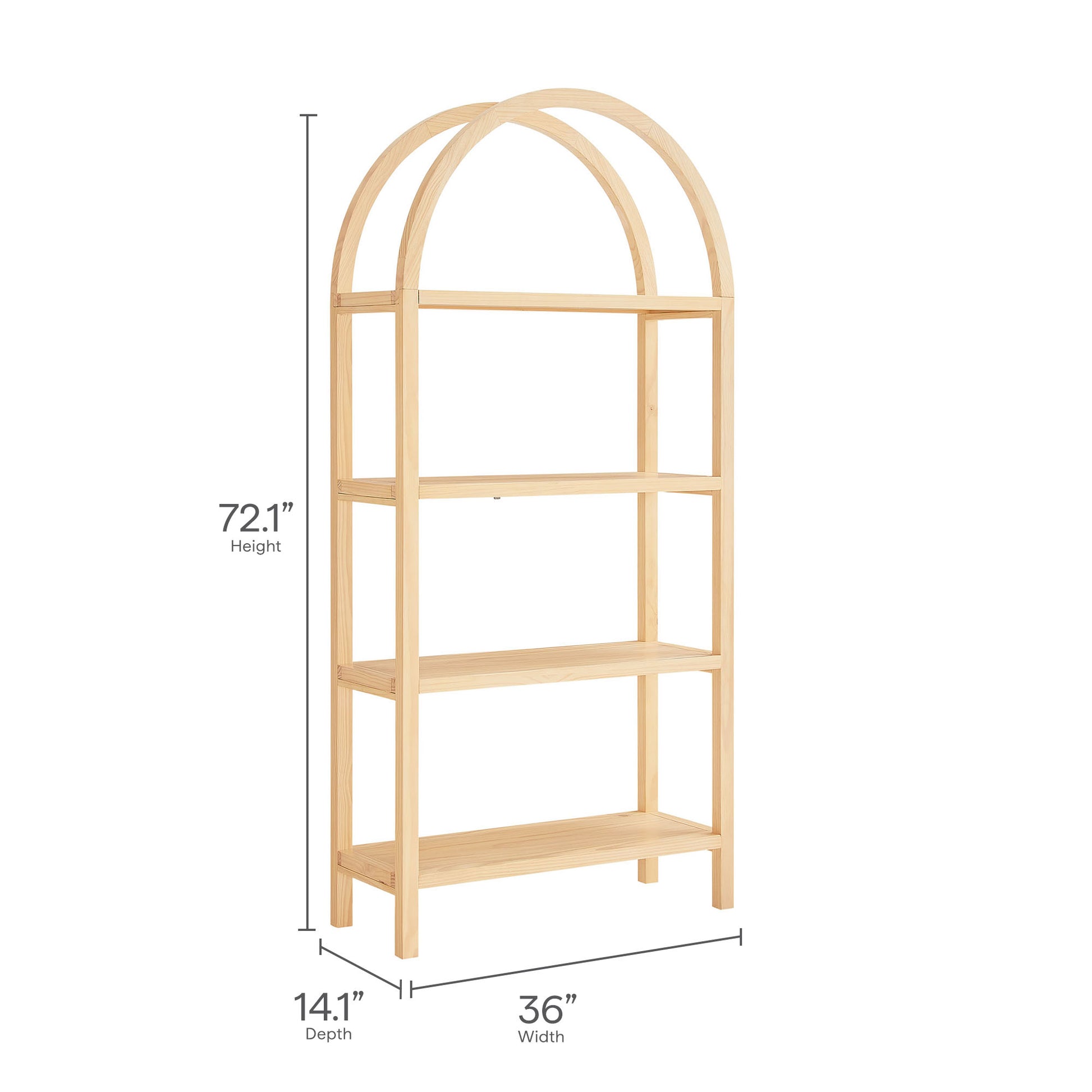 Vexley 72 Inch Large Arched Bookshelf by Modway | Bookcases | Modishstore - 18