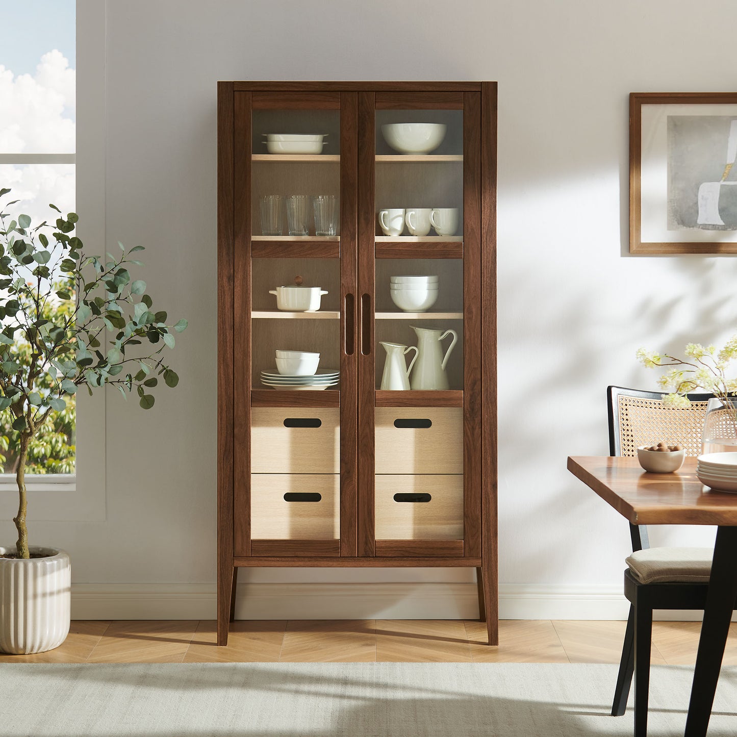 Nell 71" Glass Door Tall Display Storage Cabinet by Modway | Cabinets | Modishstore - 1