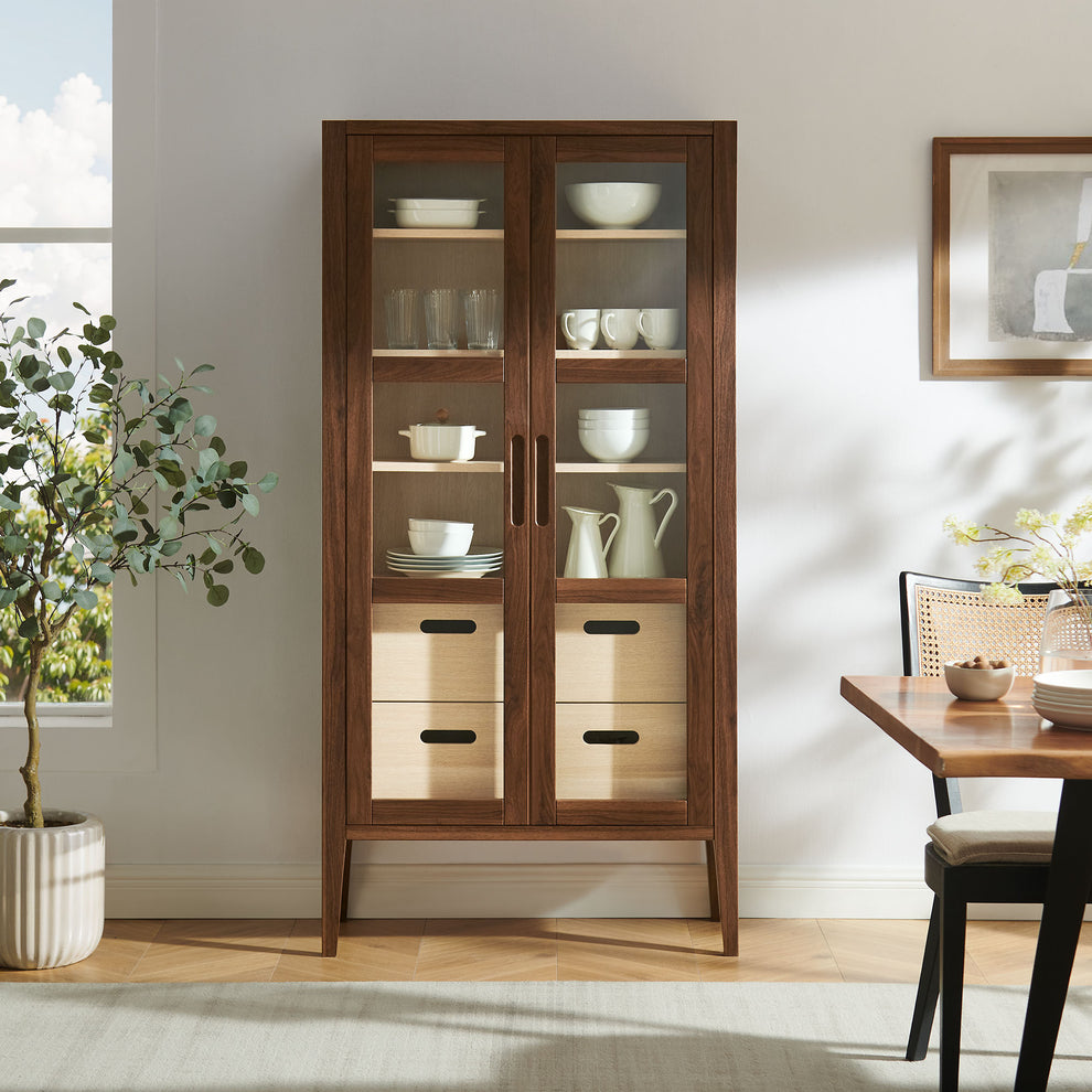 Nell 71" Glass Door Tall Display Storage Cabinet by Modway | Cabinets | Modishstore - 1