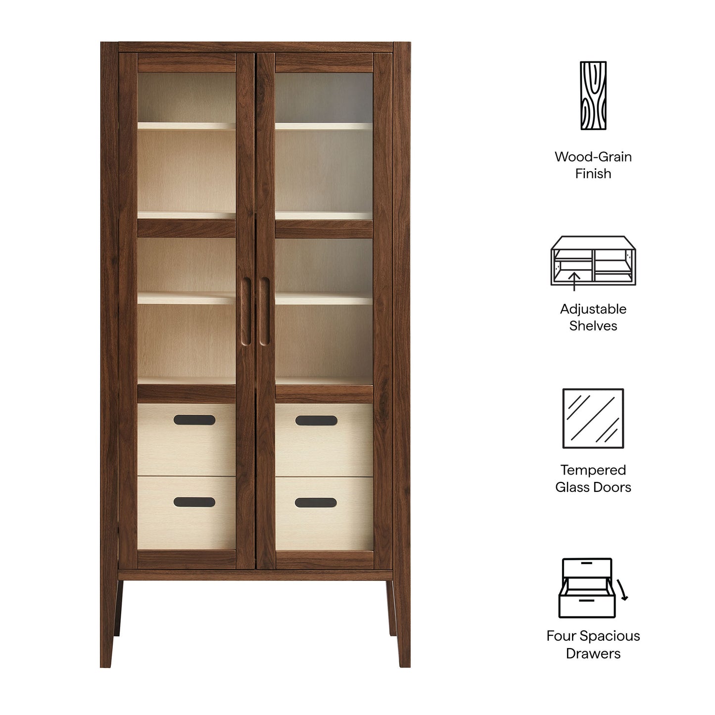 Nell 71" Glass Door Tall Display Storage Cabinet by Modway | Cabinets | Modishstore - 9