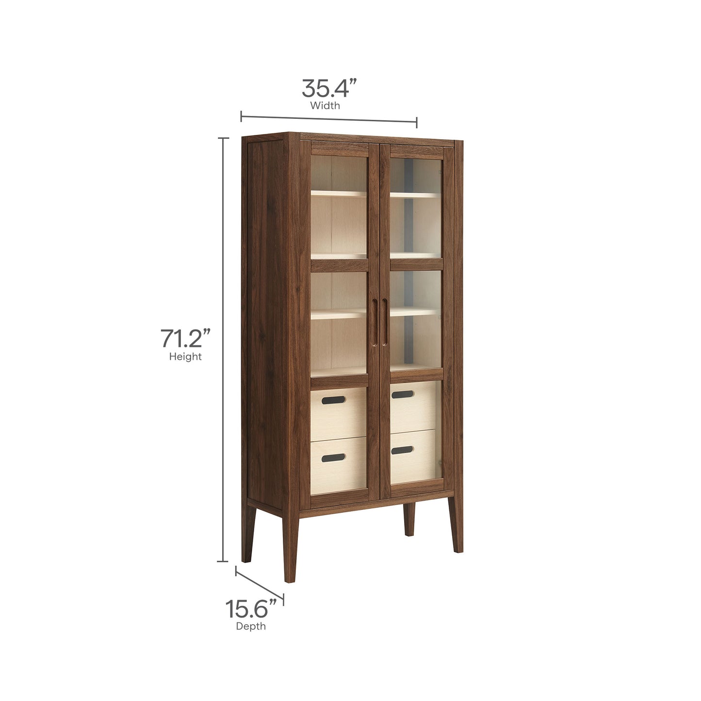 Nell 71" Glass Door Tall Display Storage Cabinet by Modway | Cabinets | Modishstore - 10