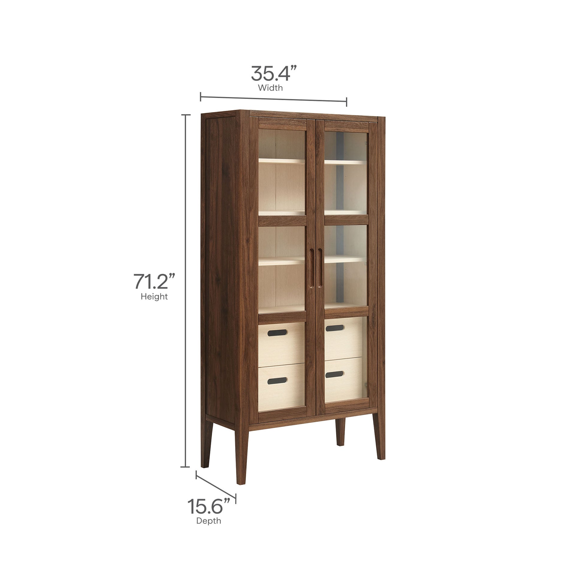 Nell 71" Glass Door Tall Display Storage Cabinet by Modway | Cabinets | Modishstore - 10