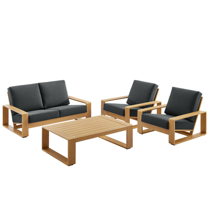 Lirienne 4-Piece Outdoor Patio Aluminum Faux Wood Furniture Set by Modway | Outdoor Patio Daybed | Modishstore - 3