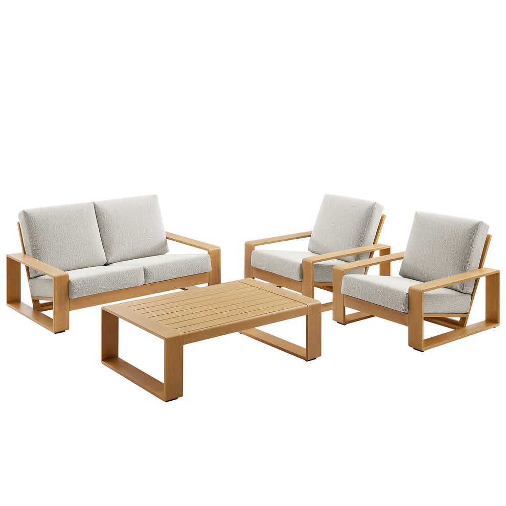 Lirienne 4-Piece Outdoor Patio Aluminum Faux Wood Furniture Set by Modway | Outdoor Patio Daybed | Modishstore - 6
