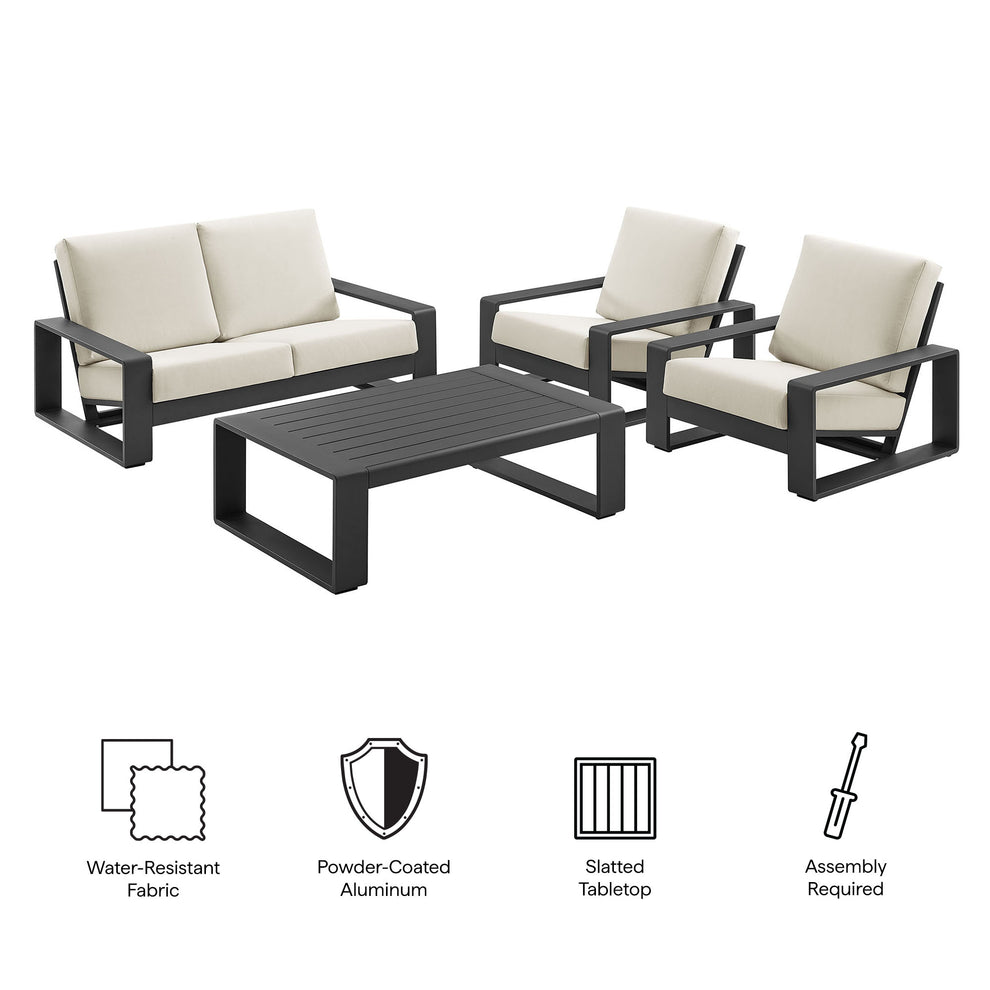 Lirienne 4-Piece Outdoor Patio Aluminum Furniture Set by Modway | Outdoor Patio Daybed | Modishstore - 4