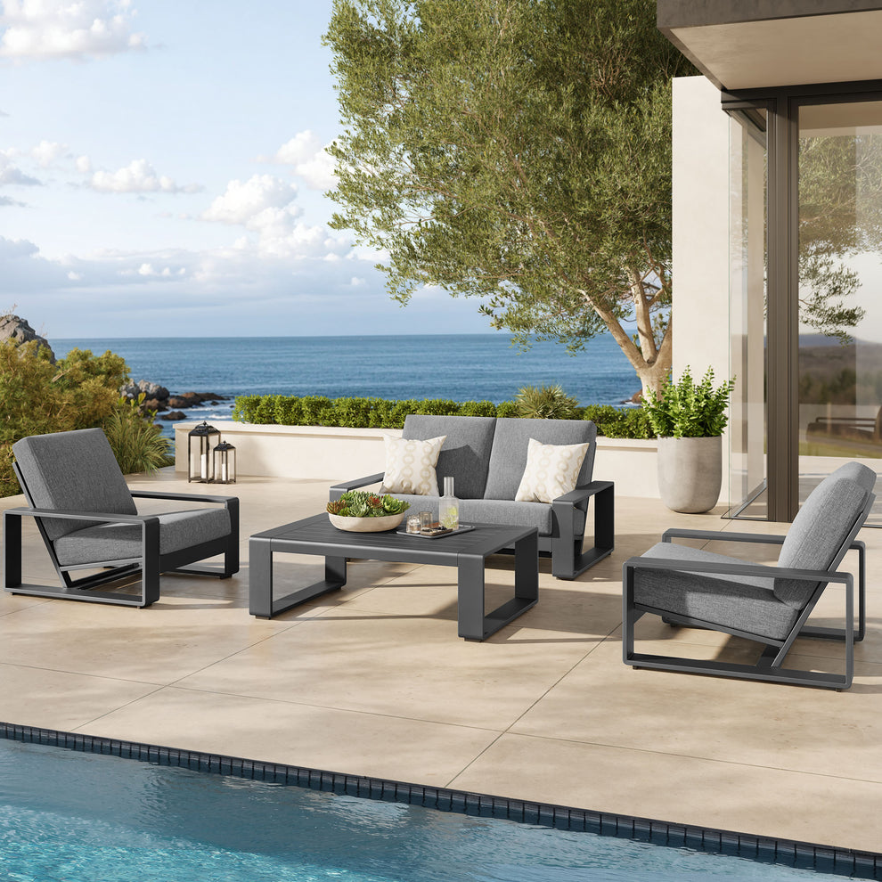 Lirienne 4-Piece Outdoor Patio Aluminum Furniture Set by Modway | Outdoor Patio Daybed | Modishstore - 7
