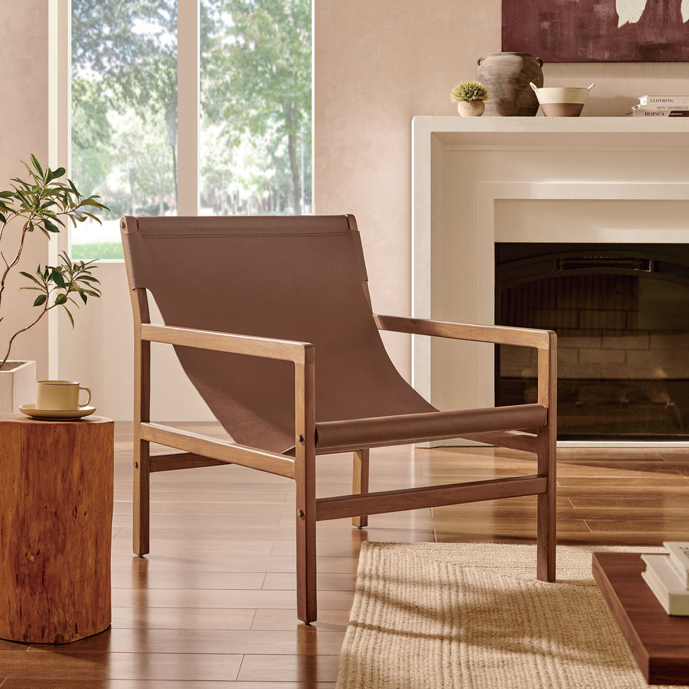 Sonora Leather Sling Chair by Modway | Accent Chairs | Modishstore - 1