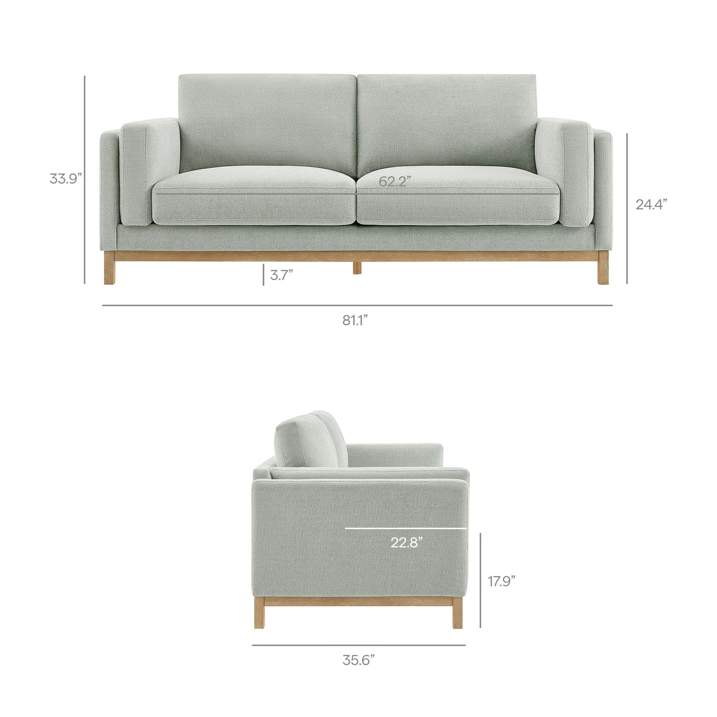 Roscoe 81 inch Fabric Sofa by Modway
