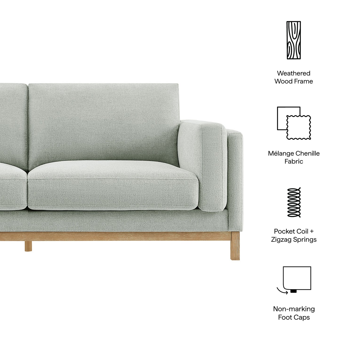 Roscoe 81 inch Fabric Sofa by Modway