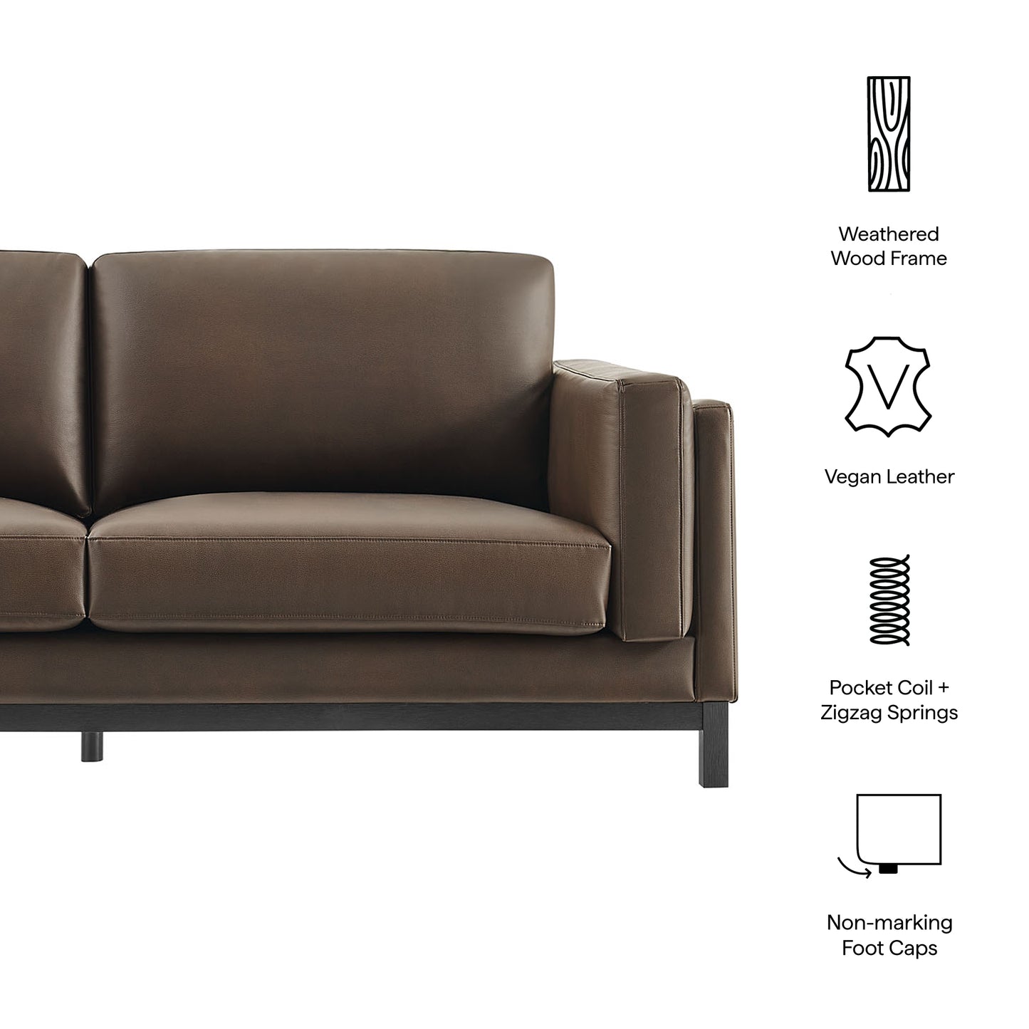 Roscoe 81 inch Vegan Leather Sofa by Modway