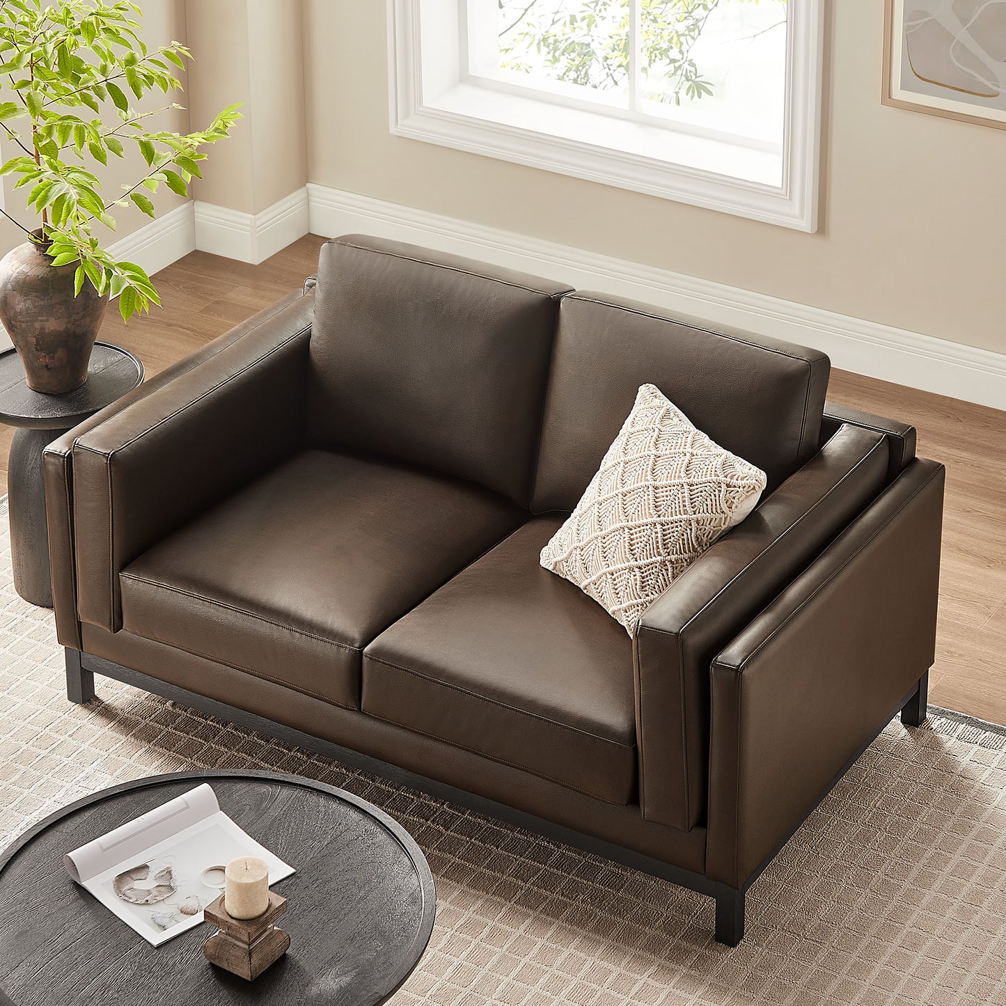 Roscoe 63 inch Vegan Leather Loveseat by Modway