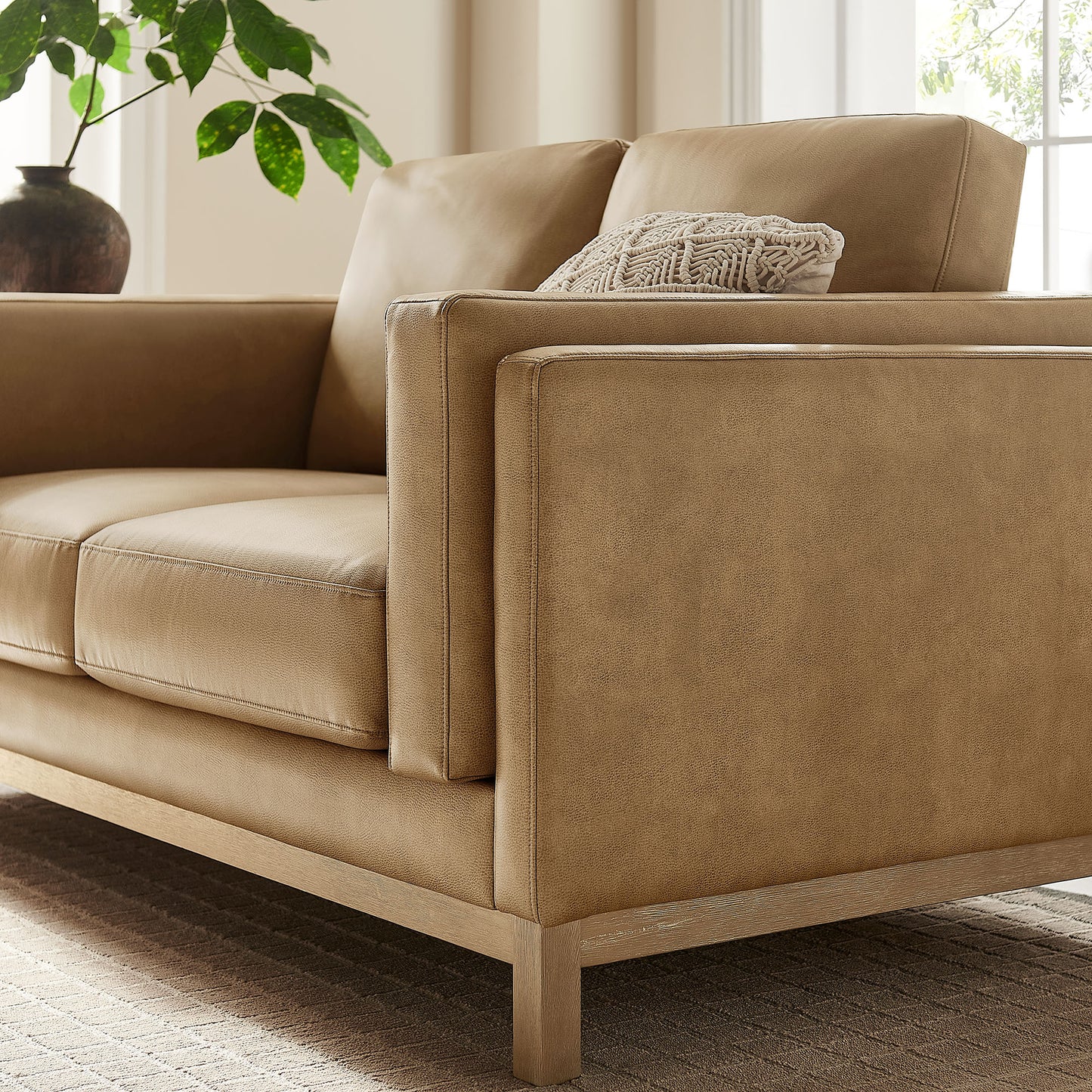 Roscoe 63 inch Vegan Leather Loveseat by Modway